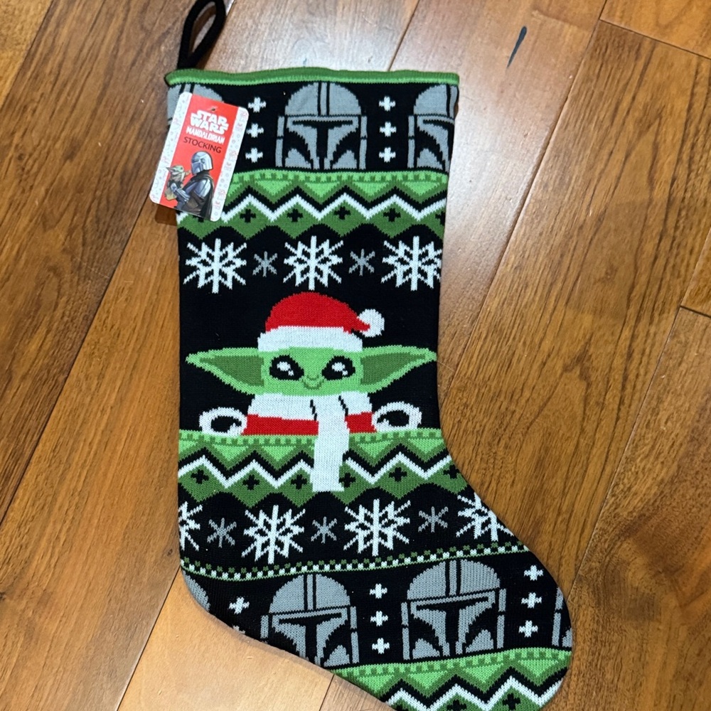 Star Wars Green and Black Stocking with Baby Yoda